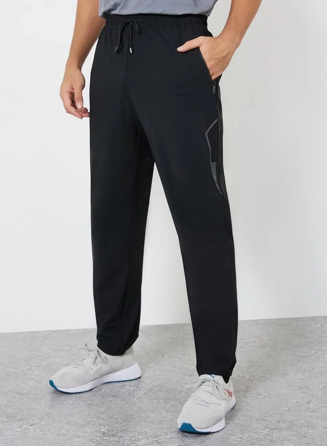 Styli Active Men Relaxed Track Pant with Side Print and Zipper Detail